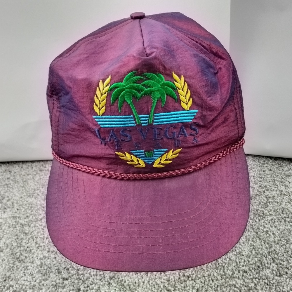 Vintage Royal Pacific Las Vegas Embroidered Hat Shiny Metallic Purple Ball Cap